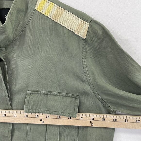 Rails Jacket‎ Womens Small Green Relaxed Linen Military Utility Festival Coastal - Picture 15 of 16
